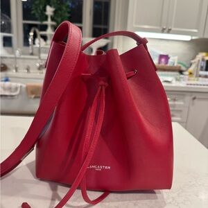 Lancaster Paris Red Bucket Bag